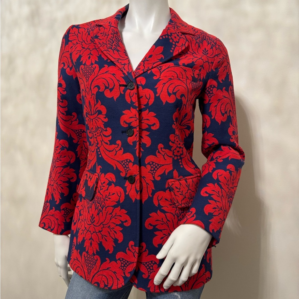 Moschino Jeans Red & Navy Damask Blazer